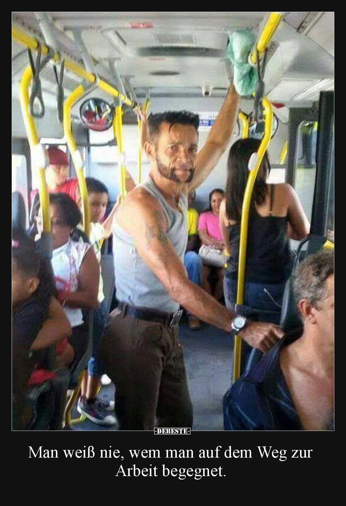 Man weiß nie, wem man auf dem Weg zur Arbeit begegnet.