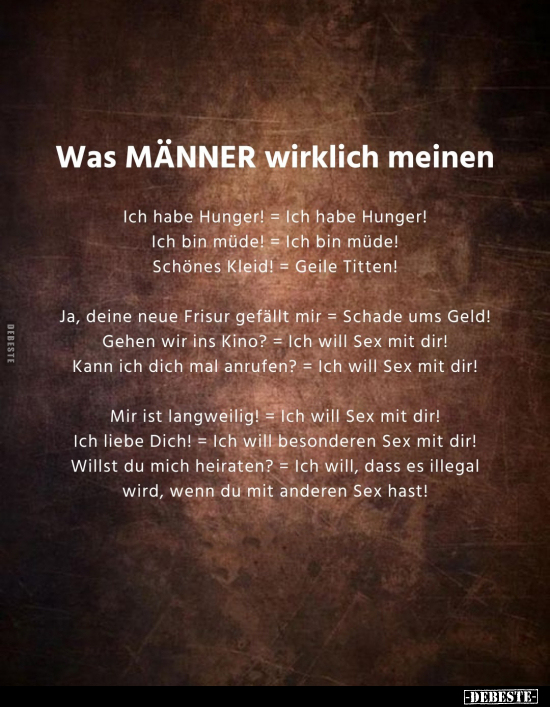 Was MÄNNER wirklich meinen.. - Lustige Bilder | DEBESTE.de