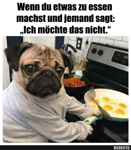 Wenn du etwas zu essen machst und jemand sagt.. - DEBESTE.de