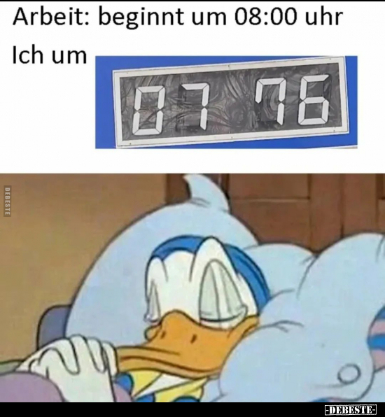 Arbeit: beginnt um 08:00 Uhr.. - Lustige Bilder | DEBESTE.de