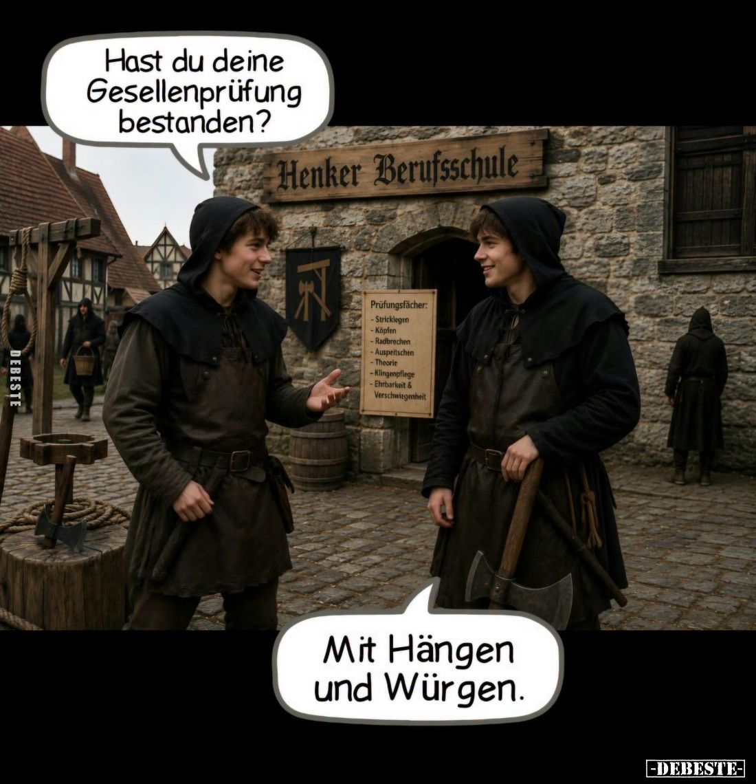 Hast du deine Gesellenprüfung bestanden?
-
Mit Hängen und Würgen.