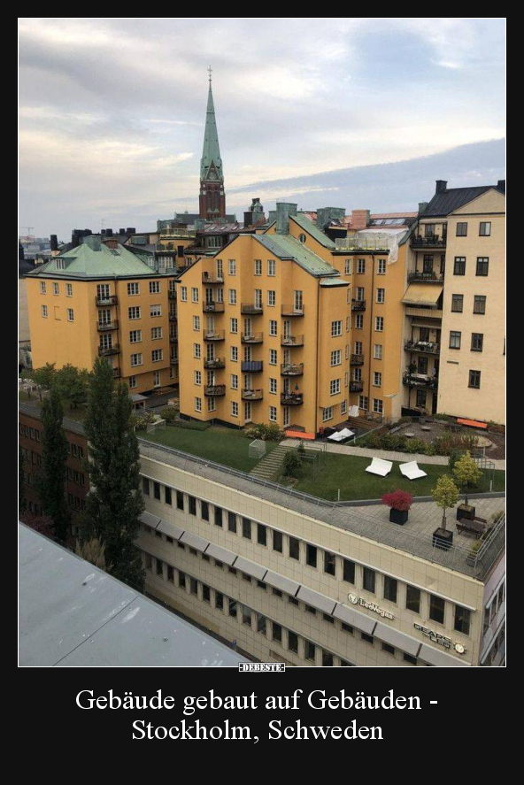 Gebäude gebaut auf Gebäuden - Stockholm, Schweden..