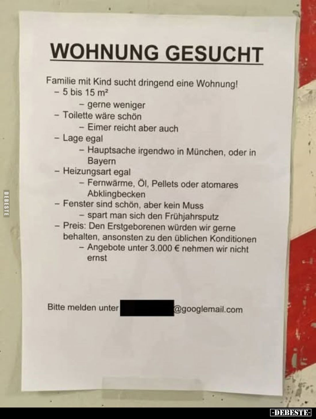 Wohnung gesucht - Familie mit Kind sucht dringend eine.. - Lustige Bilder | DEBESTE.de