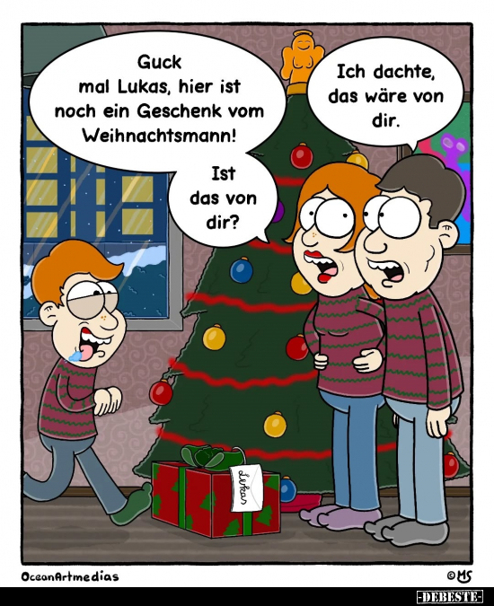 Guck mal Lukas, hier ist noch ein Geschenk vom Weihnachtsmann!.. - Lustige Bilder | DEBESTE.de