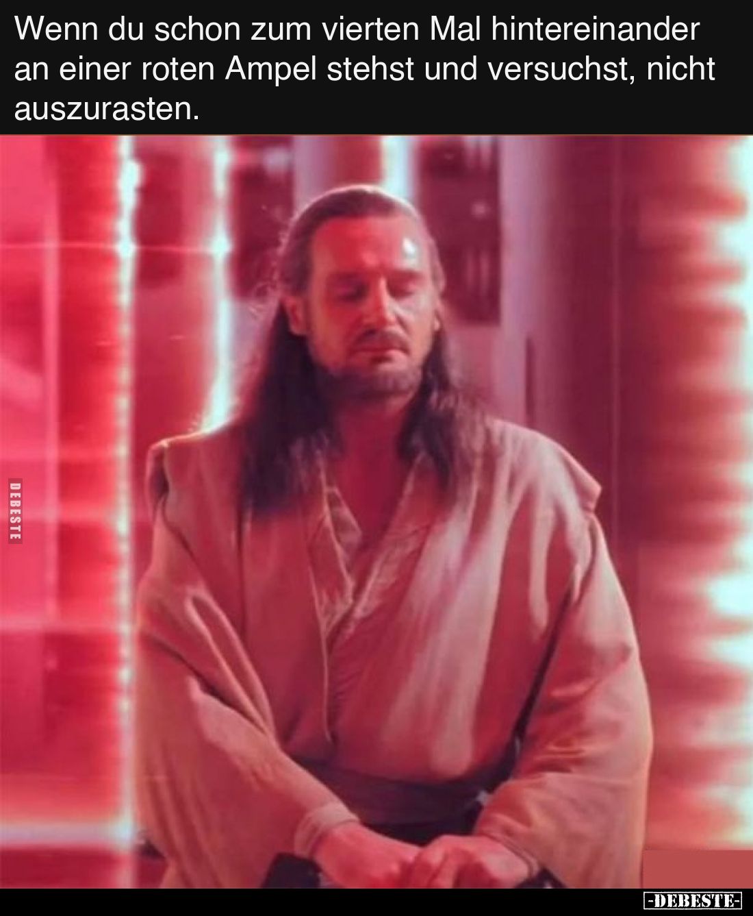 Wenn du schon zum vierten Mal hintereinander an einer roten Ampel stehst und versuchst, nicht auszurasten.