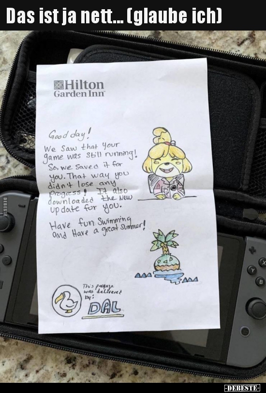 Das ist ja nett... (glaube ich)..