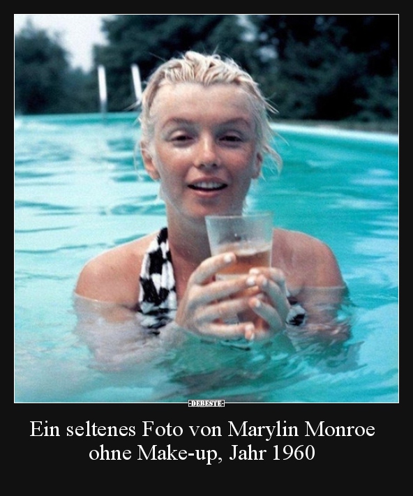 Ein seltenes Foto von Marylin Monroe ohne Make-up, Jahr..