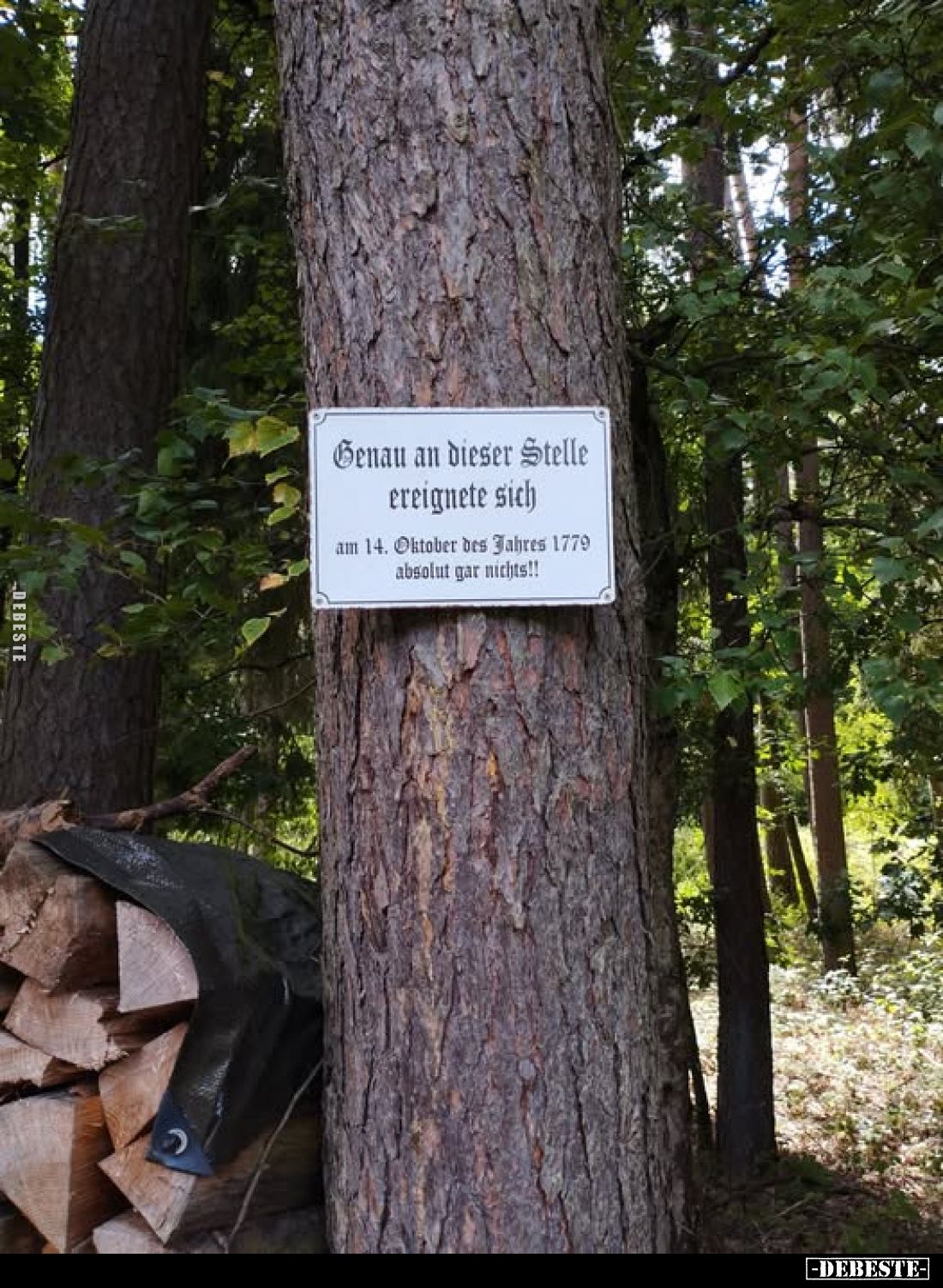 Genau an dieser Stelle ereignete sich
am 14. Oktober des Jahres 1779 absolut gar nichts!!