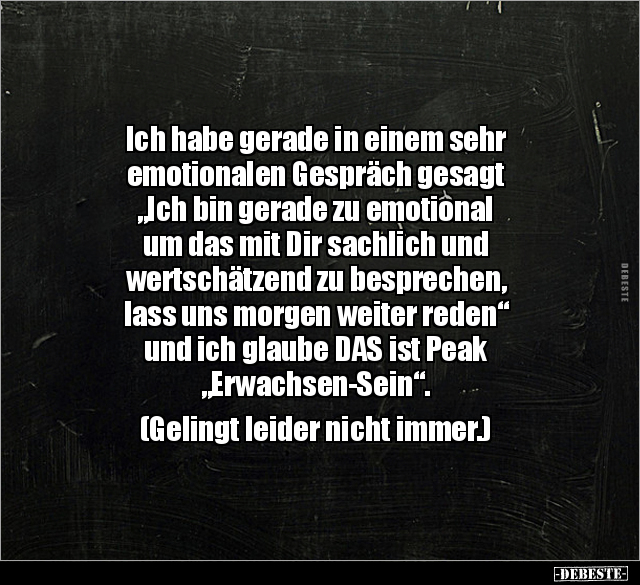 Ich habe gerade in einem sehr emotionalen Gespräch gesagt.. - Lustige Bilder | DEBESTE.de