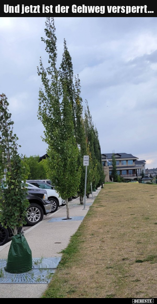 Und jetzt ist der Gehweg versperrt...
