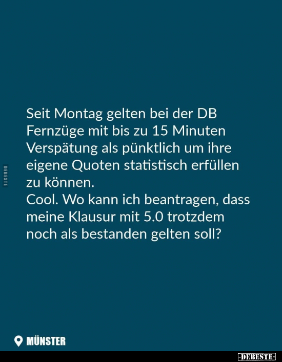 Seit Montag gelten bei der DB Fernzüge mit bis zu.. - Lustige Bilder | DEBESTE.de