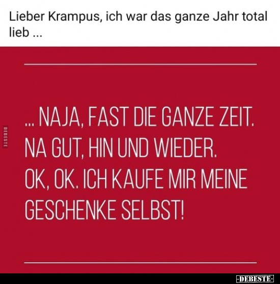 Lieber Krampus, ich war das ganze Jahr total.. - Lustige Bilder | DEBESTE.de
