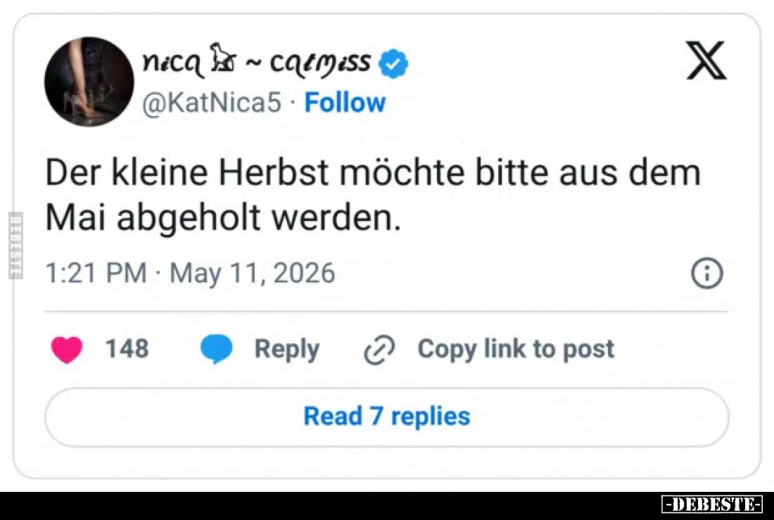 Der kleine Herbst möchte bitte aus dem Mai abgeholt werden.