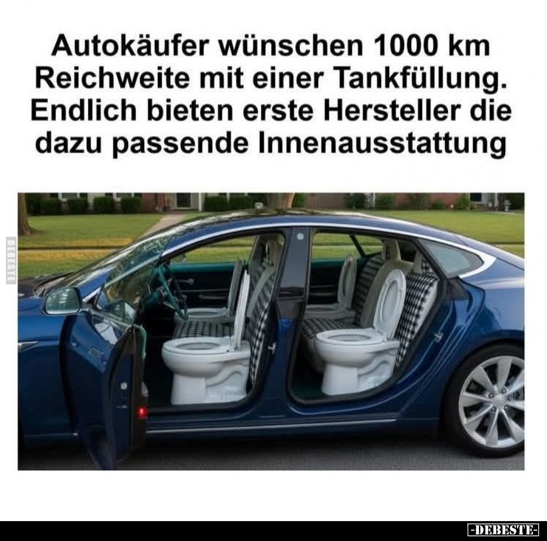 Autokäufer wünschen 1000 km Reichweite mit einer Tankfüllung.
Endlich bieten erste Hersteller die dazu passende Innenausstat...