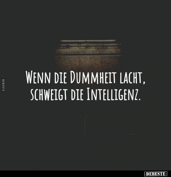 Wenn die Dummheit lacht, schweigt die Intelligenz... - Lustige Bilder | DEBESTE.de