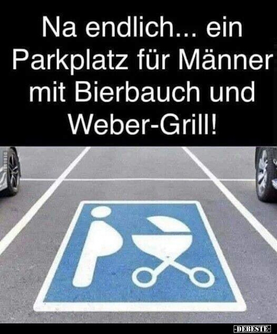 Na endlich... ein Parkplatz für Männer mit Bierbauch und.. - Lustige Bilder | DEBESTE.de