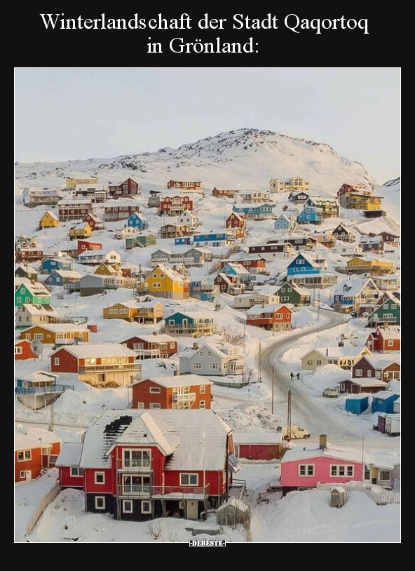 Winterlandschaft der Stadt Qaqortoq in Grönland.. - Lustige Bilder | DEBESTE.de