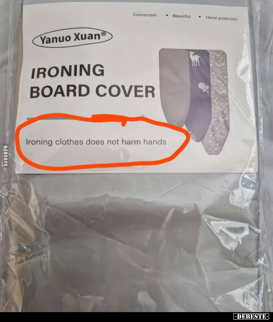 Ironing clothes does not harm hands