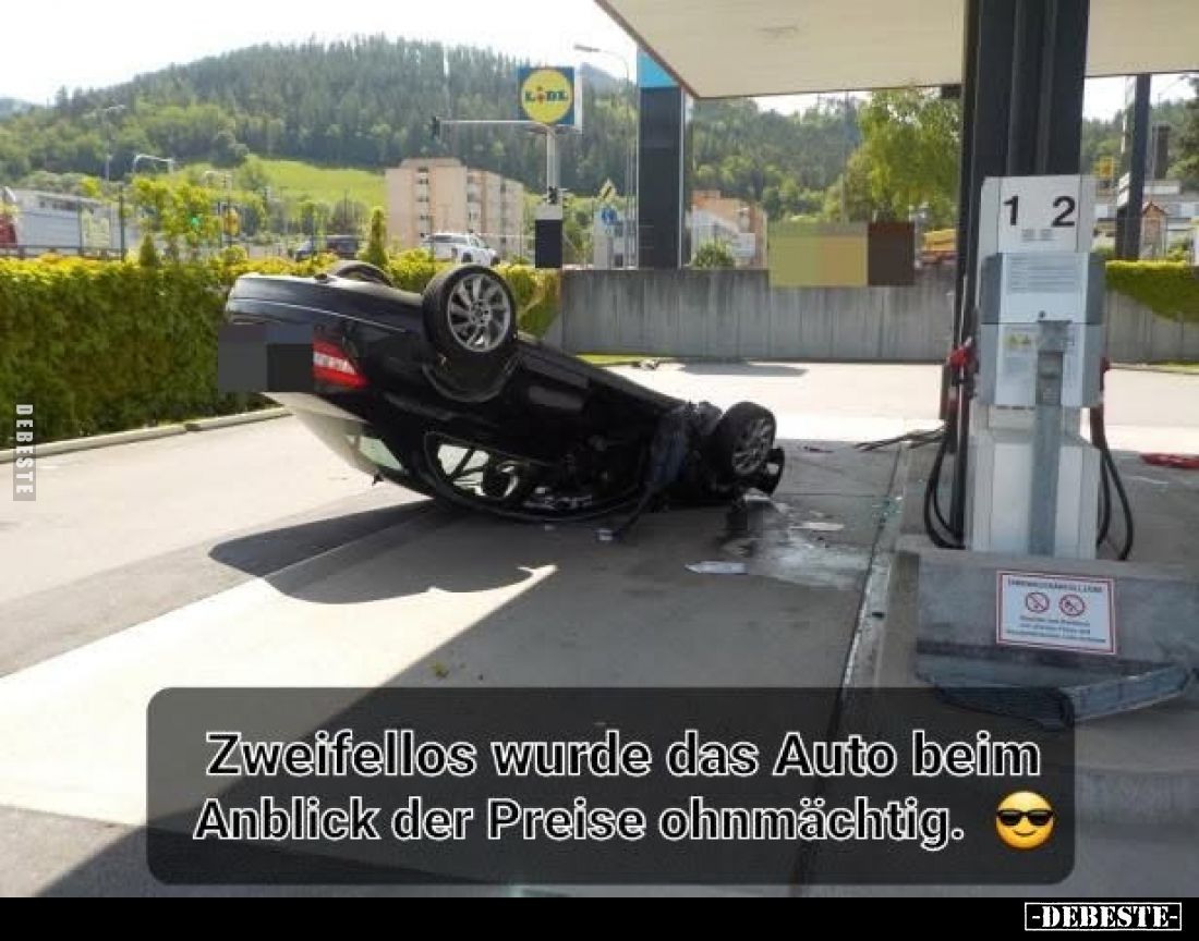 Zweifellos wurde das Auto beim Anblick der Preise ohnmächtig.