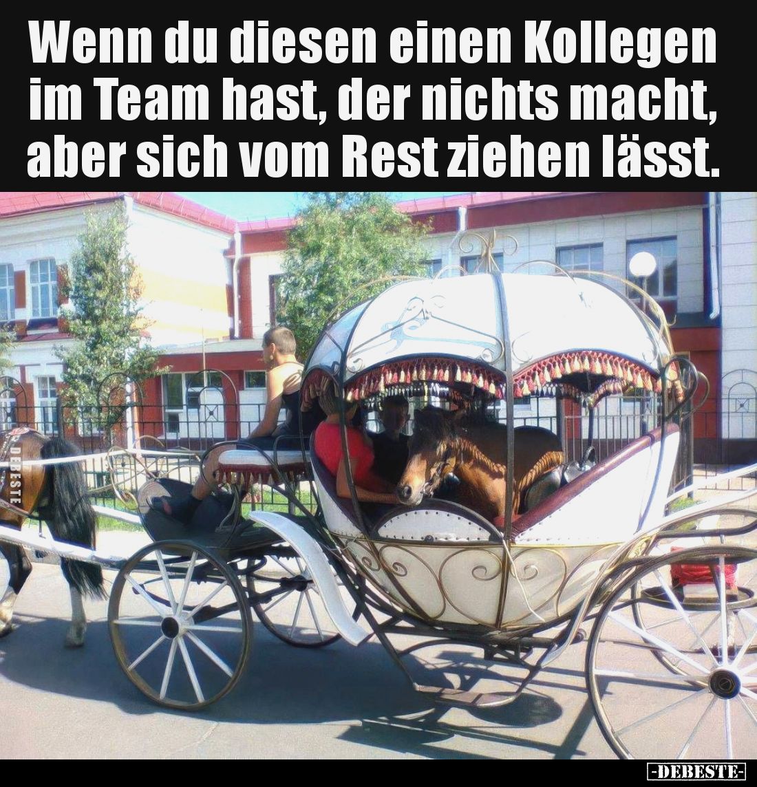 Wenn du diesen einen Kollegen im Team hast, der nichts macht, aber sich vom Rest ziehen lässt.