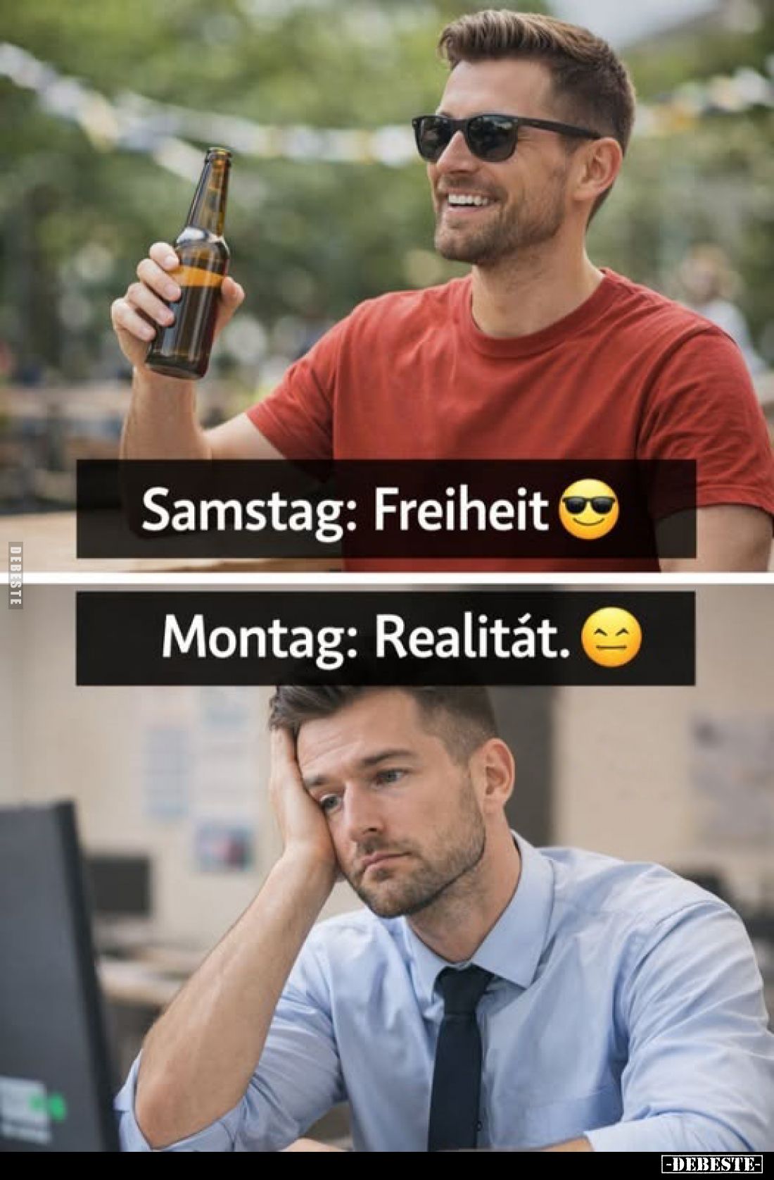 Samstag: Freiheit /
Montag: Realitát.