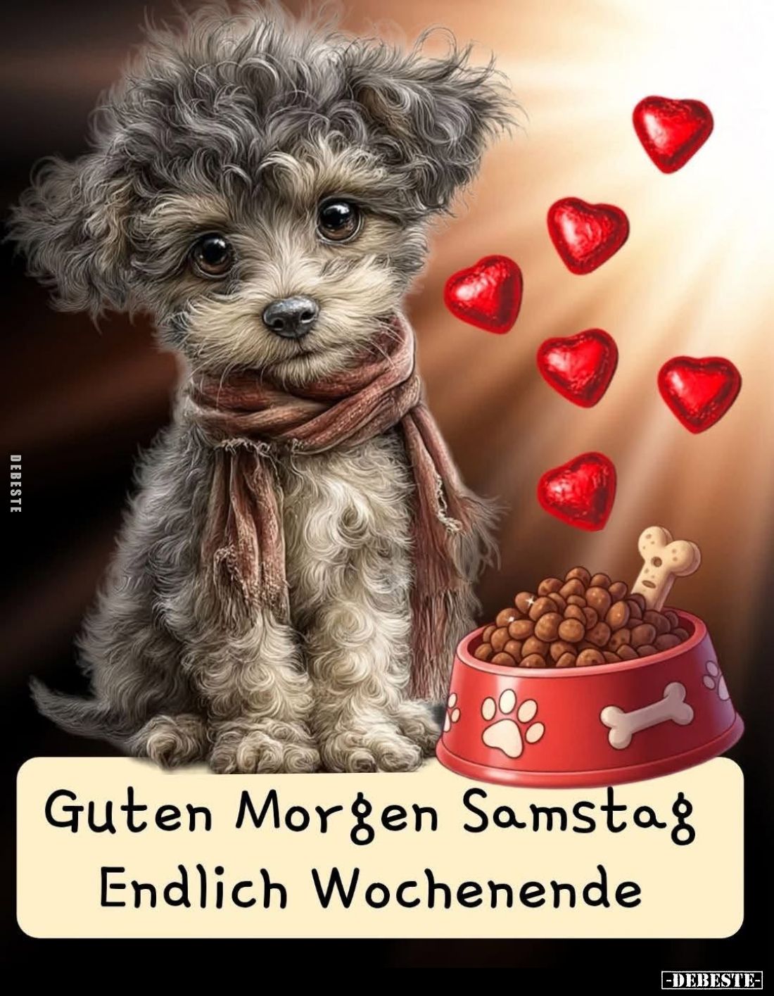 Guten Morgen Samstag.
Endlich Wochenende.