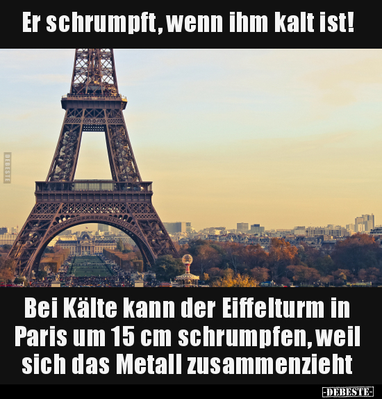 Lustige Bilder zum Thema: Wenn, Kalt, Kälte, Bei Kälte, Eiffelturm, Paris