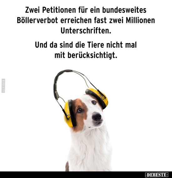 Böllerverbot, Tiere