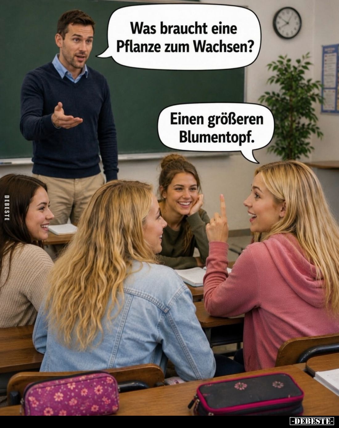 Was braucht eine Pflanze zum Wachsen? -
Einen größeren Blumentopf.