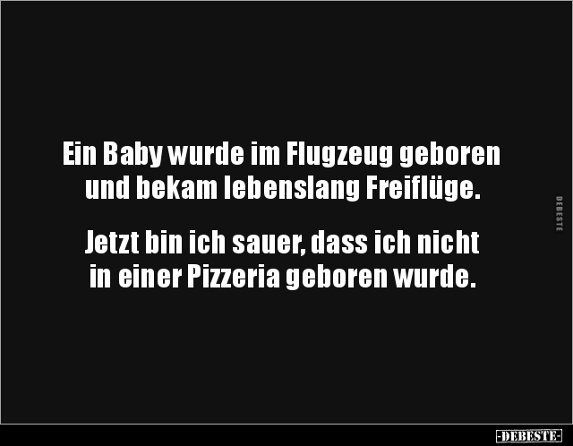 Ein Baby wurde im Flugzeug geboren und bekam lebenslang.. - Lustige Bilder | DEBESTE.de