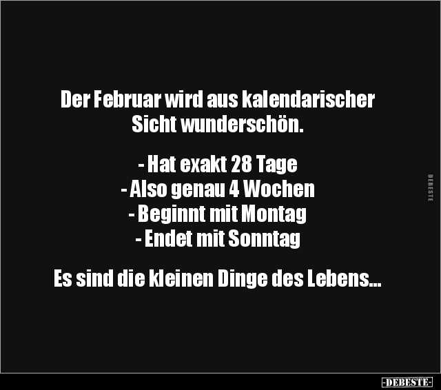 Der Februar wird aus kalendarischer Sicht wunderschön... - Lustige Bilder | DEBESTE.de
