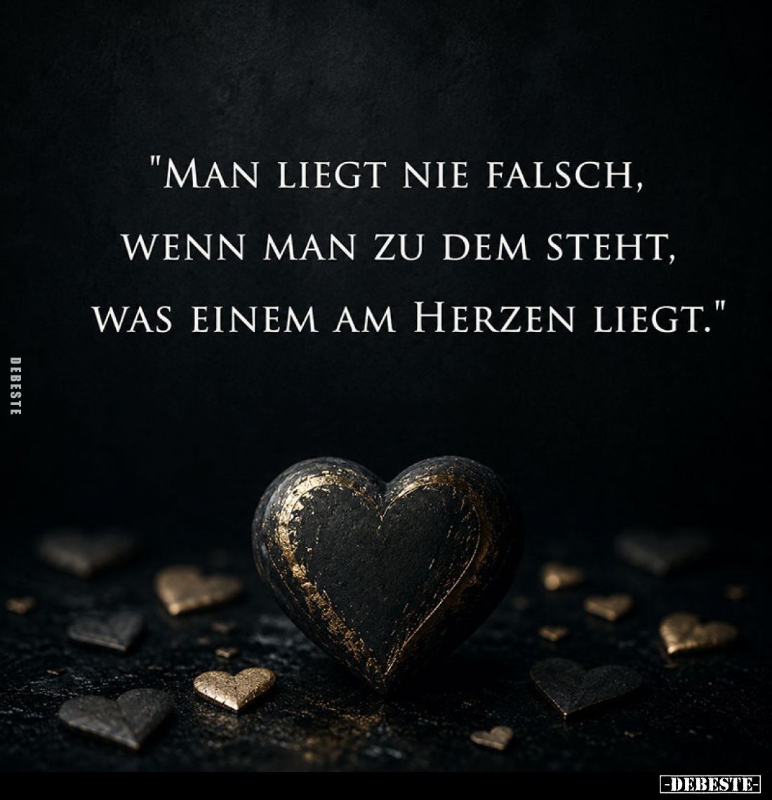 Man liegt nie falsch, wenn man zu dem steht, was einem am Herzen liegt.