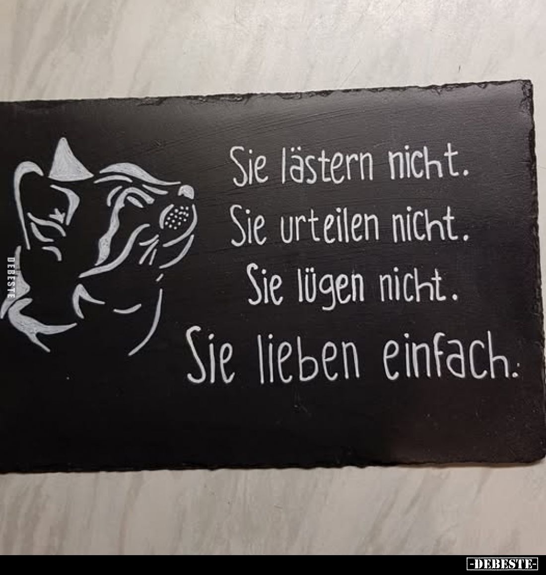 Sie lästern nicht.
Sie urteilen nicht.
Sie lügen nicht.
Sie lieben einfach.