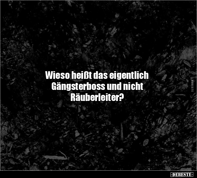 Wieso heißt das eigentlich Gängsterboss.. - Lustige Bilder | DEBESTE.de