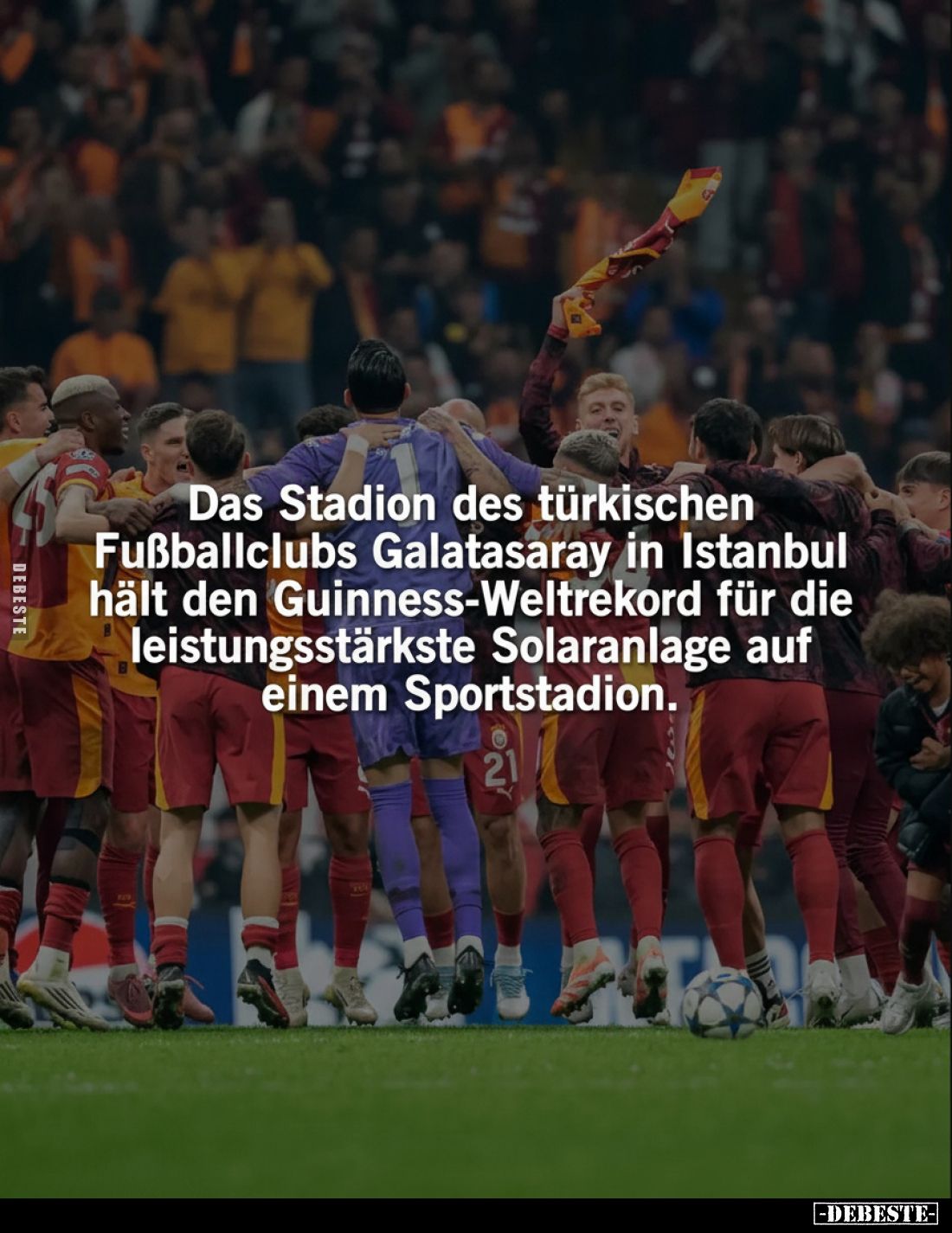 Das Stadion des türkischen Fußballclubs Galatasaray in Istanbul hält den Guinness-Weltrekord für die leistungsstärkste Solara...