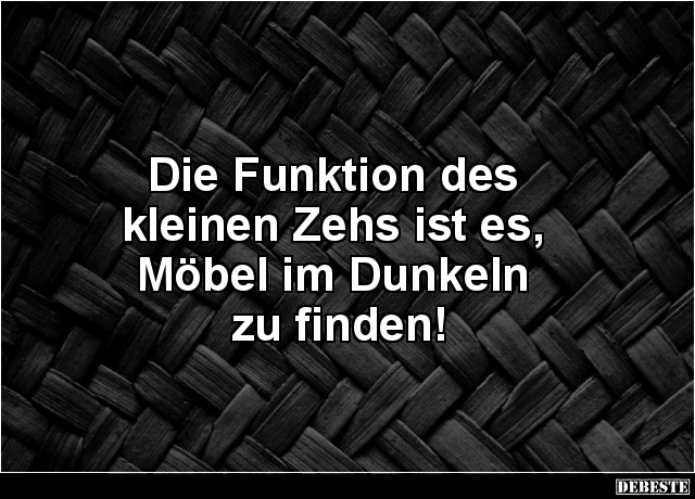 Die Funktion des kleinen Zehs ist es, Möbel im Dunkeln.. - Lustige Bilder | DEBESTE.de