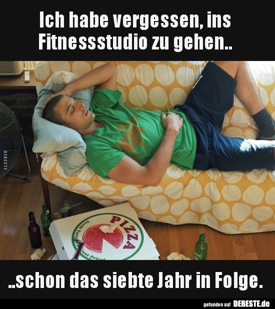 Ich habe vergessen, ins Fitnessstudio zu gehen..