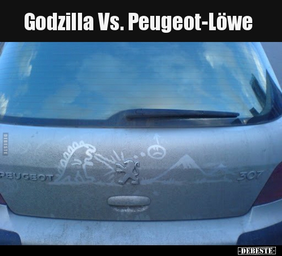 Godzilla Vs. Peugeot-Löwe.. - Lustige Bilder | DEBESTE.de