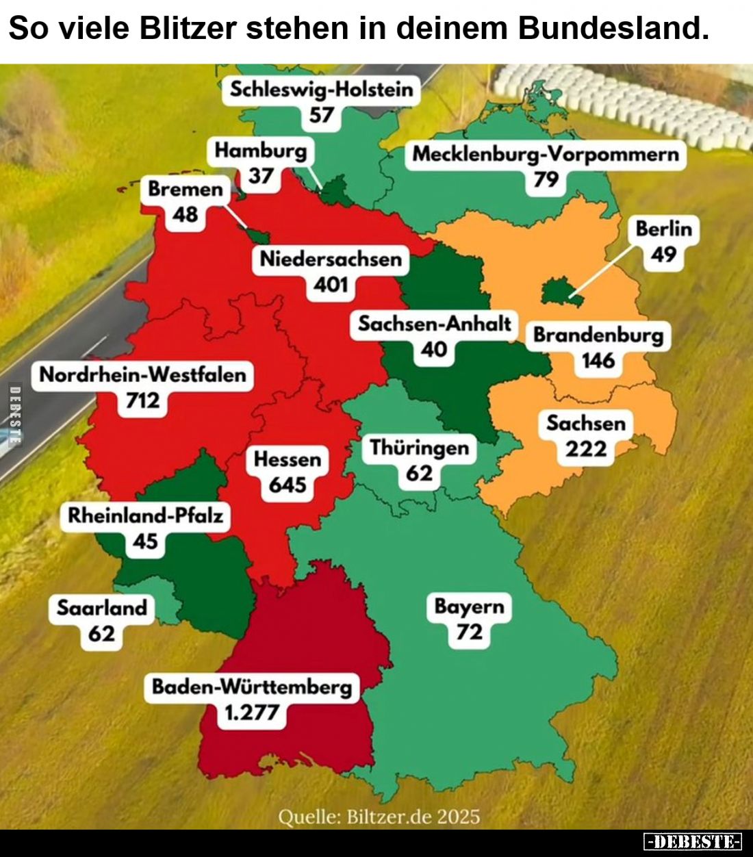 So viele Blitzer stehen in deinem Bundesland.