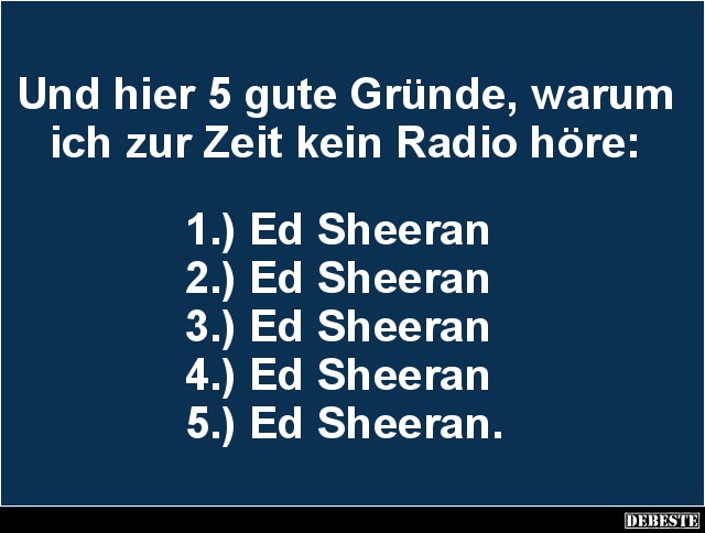 Und hier 5 gute Gründe, warum ich zur Zeit kein Radio.. - Lustige Bilder | DEBESTE.de