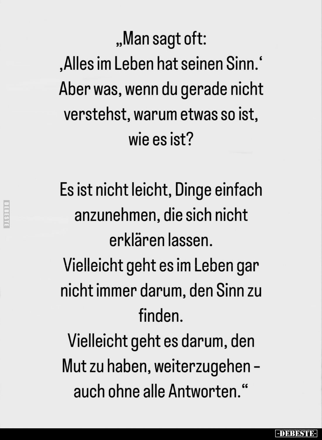 "Man sagt oft: Alles im Leben hat seinen Sinn.' Aber was, wenn du gerade nicht verstehst, warum etwas so ist, wie es ist...