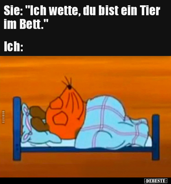 Sie: "Ich wette, du bist ein Tier im Bett.." - Lustige Bilder | DEBESTE.de