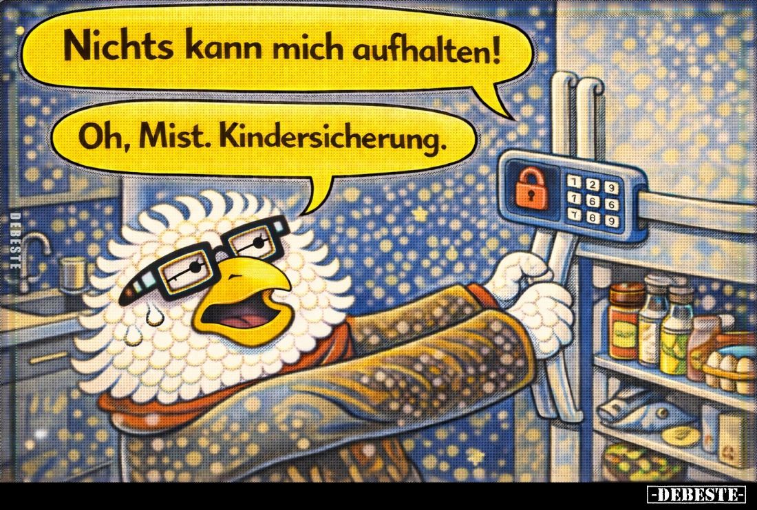 Nichts kann mich aufhalten! -
Oh, Mist. Kindersicherung.