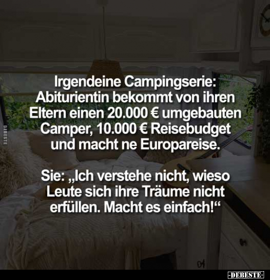 Irgendeine Campingserie: Abiturientin bekommt von ihren.. - Lustige Bilder | DEBESTE.de