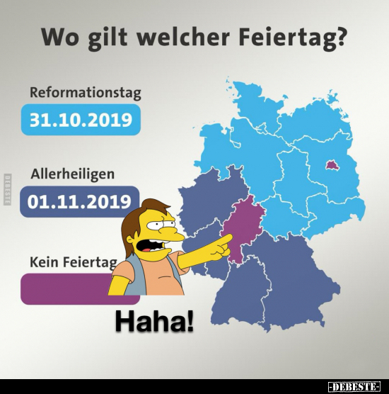 Wo gilt welcher Feiertag?.. - Lustige Bilder | DEBESTE.de