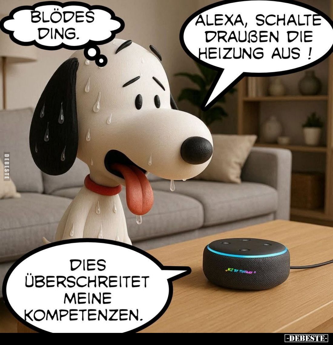 Blödes Ding.
Alexa, schalte draußen die Heizung aus!
Dies überschreitet meine Kompetenzen.