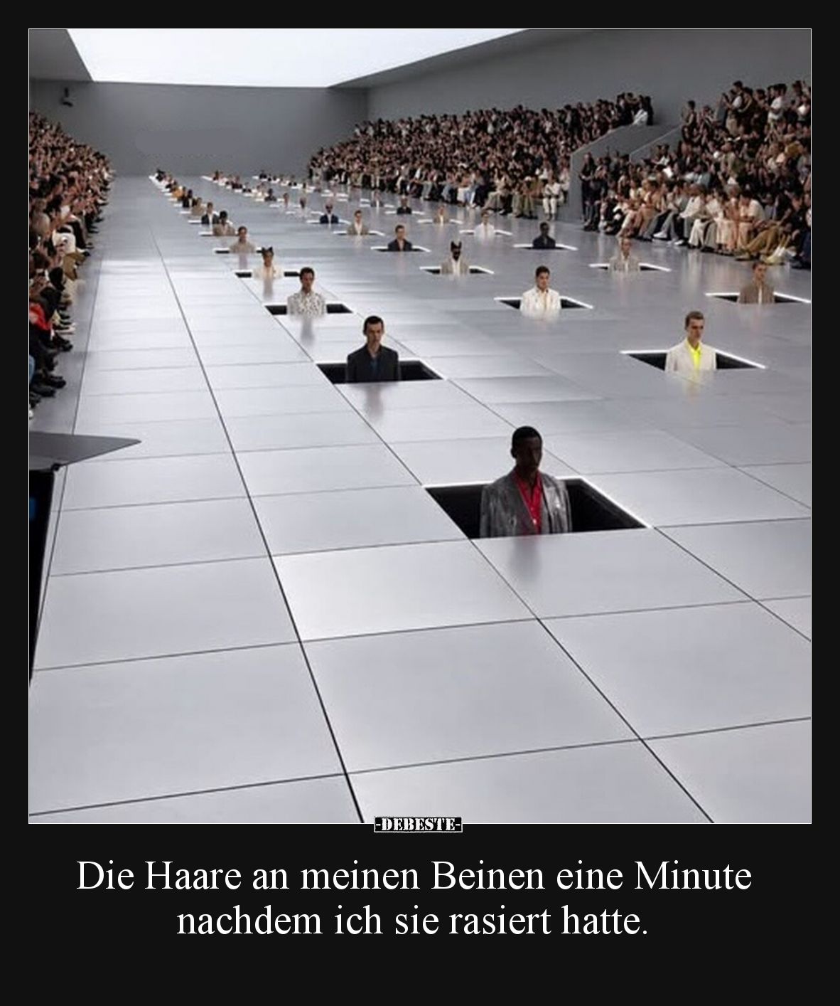 Die Haare an meinen Beinen eine Minute nachdem ich sie rasiert hatte.