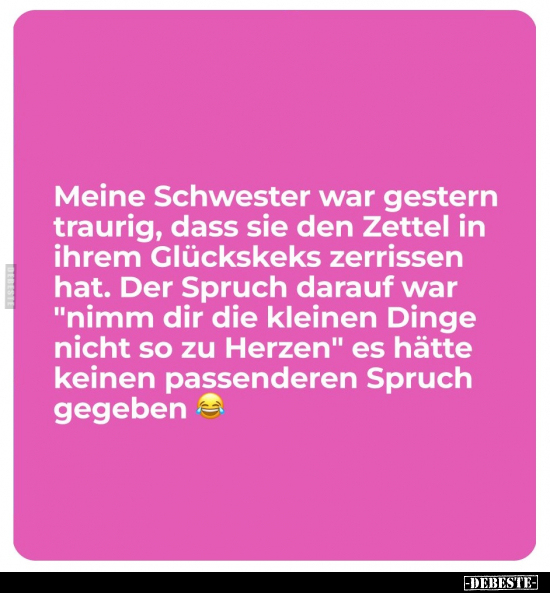 Schwester, Traurig, R Spruch