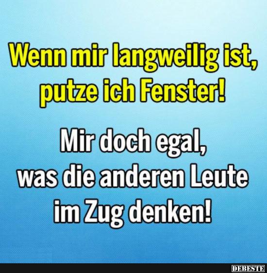 Wenn mir langweilig ist, putze ich Fenster!