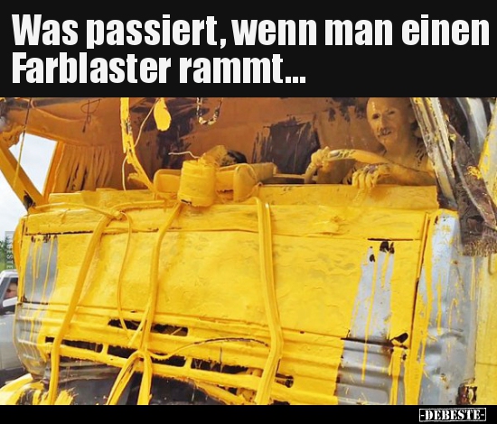 Was passiert, wenn man einen Farblaster rammt... - Lustige Bilder | DEBESTE.de
